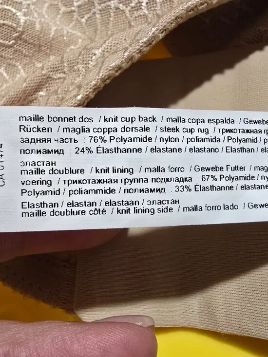 Chantelle 1891 Ultra Lace Bra 34GG 34J Nude Beige Unlined Underwire NWT NEW - Picture 14 of 16